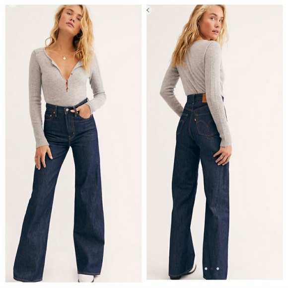 levi's high rise wide leg jeans